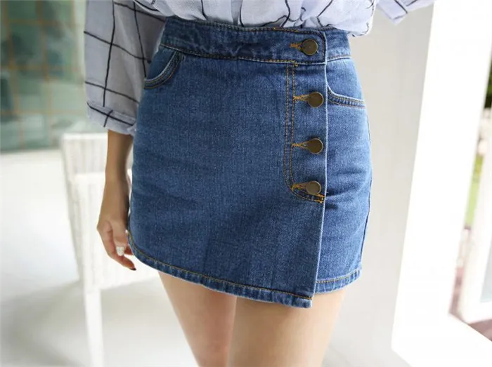 Как сделать красивую юбку-шорты из джинсовой ткани