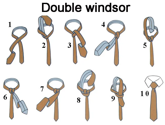 Завязать галстук двойным узлом