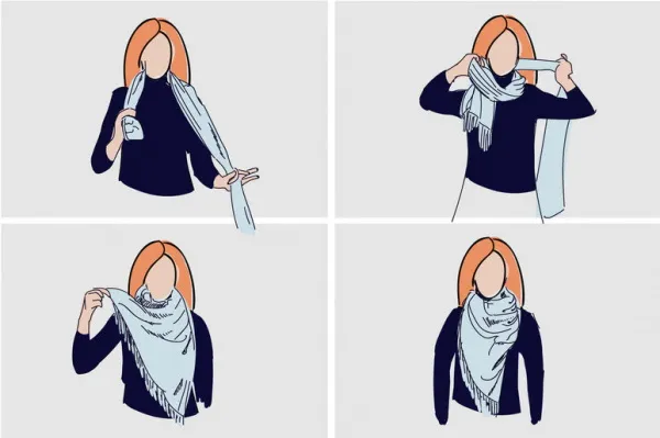 Как завязать шарф на шее для пальто, жакетов под платьями