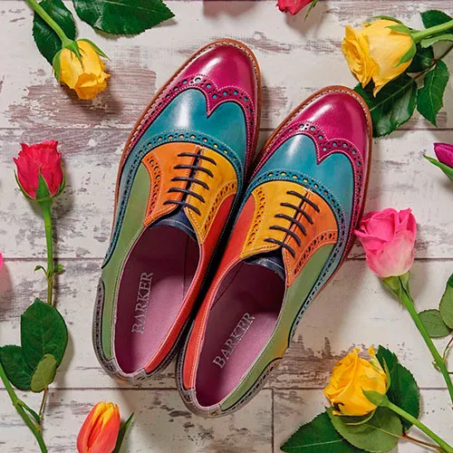 Разноцветные кожаные женские туфли на каблуках barker.