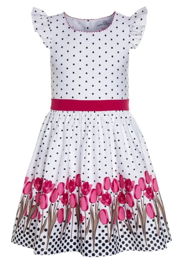 Детская мода 2022: цветочные белые платья для девочек