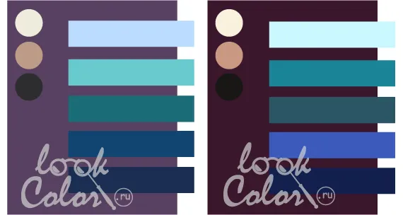 Серо-фиолетовый в сочетании с баклажанным и синим