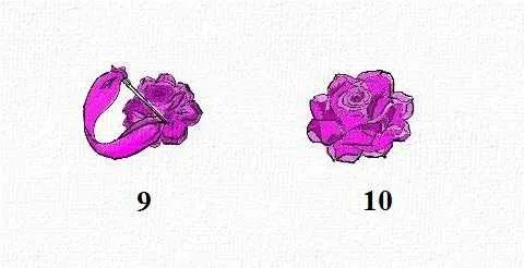 Как вышить лентами розу из паутины