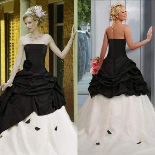 Черно-белые свадебные платья в стиле прованс