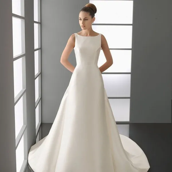 кружевное свадебное платье А-силуэта