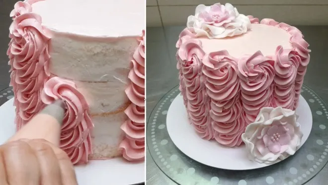 Как украсить торт кремом 11