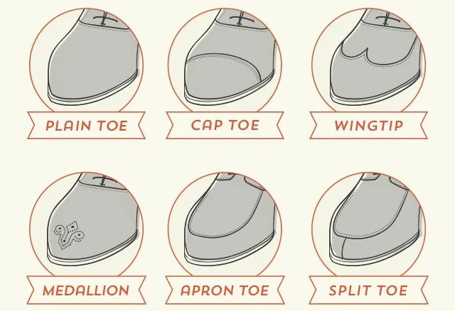 Типы носов на мужской классической обуви