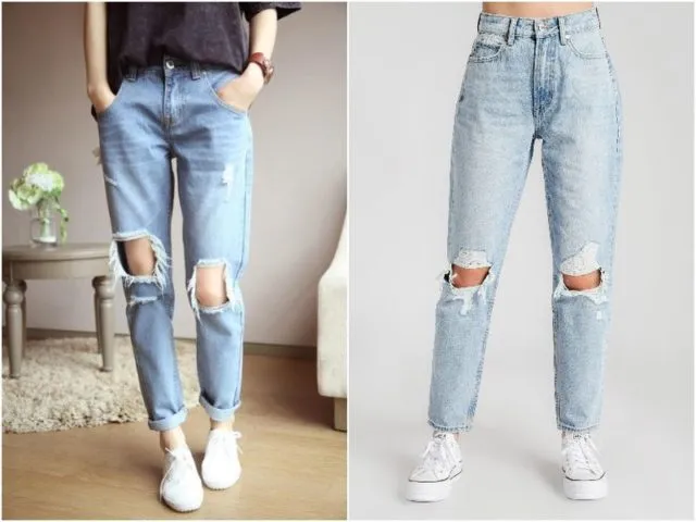 Рваные Mom Jeans