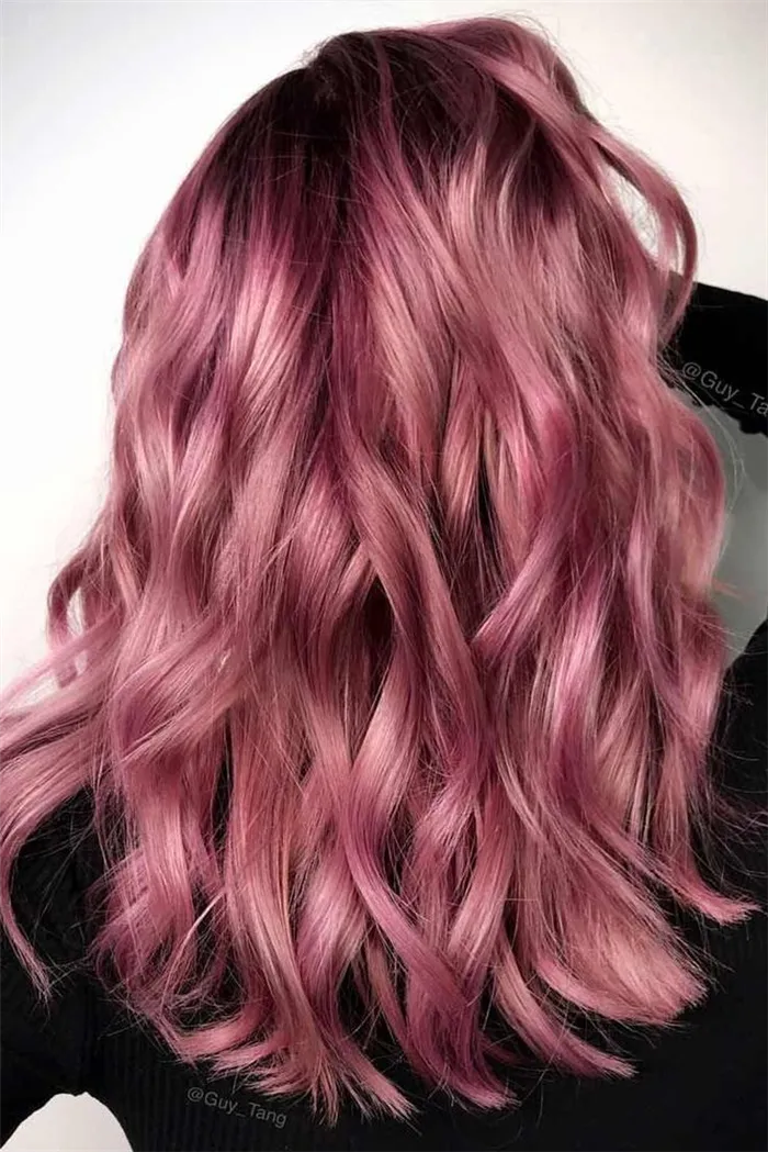 (+90 фото) Темно-розовый цвет волос