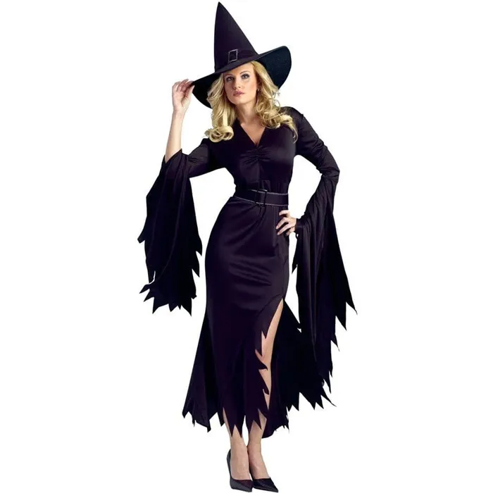 костюм ведьмы на хэллоуин с декором