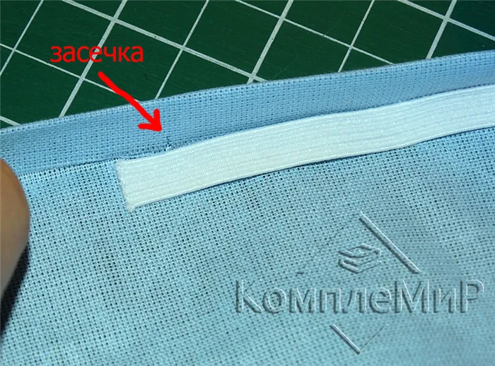 засечка - пошив простыни на резинке