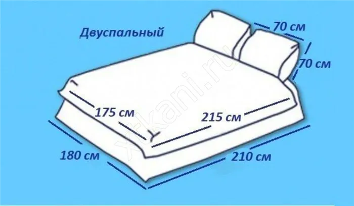 razmeri postelnogo belya 2 h spalnogo 