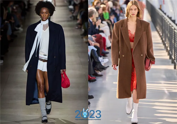 Модные пальто с расширенной линией плеча осень-зима 2022-2023