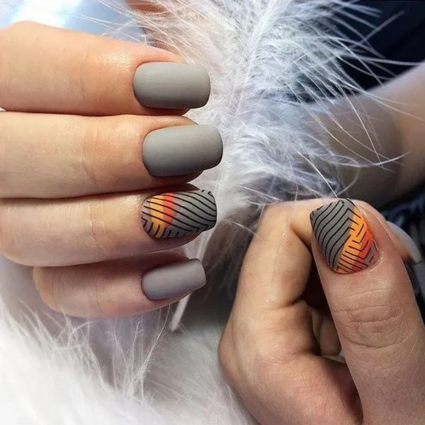 Модный серый маникюр - фото новинки, дизайн ногтей в сером цвете
