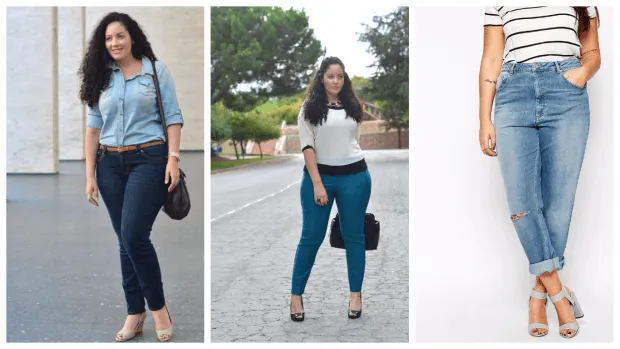 Мода для полных женщин весна лето 2022: джинсы