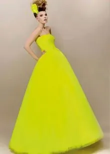 Свадебное платье кислотно желтого цвета