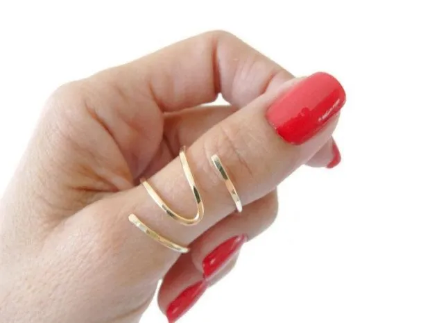на каких пальцах носят кольца женщины: на большом пальце волна золотое