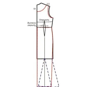 Моделирование спинки вечернего платья русалка