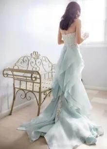 Свадебное платье русалка в голубых тонах