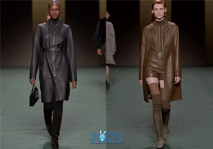 Кожаные пальто Hermès сезона осень-зима 2022-2023