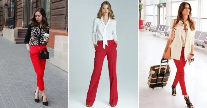 С чем носить красные брюки 2019