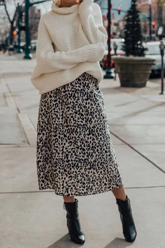 Как носить юбку с леопардовым принтом