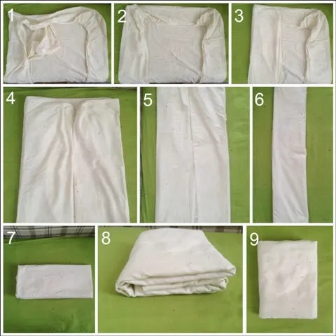 Схема складывания белья на резинке
