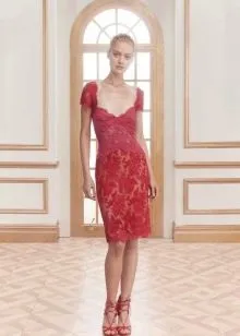 Jenny Packham платье вечернее красное кружевное