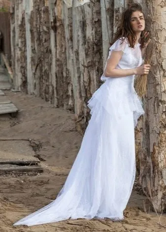 Свадебное шифоновое платье в стиле рустик
