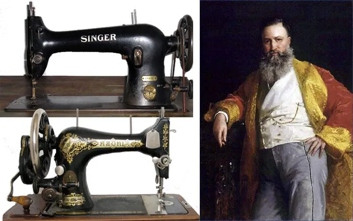 запатентованная швейная машинка Зингер 19 век