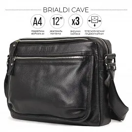 Горизонтальная сумка через плечо BRIALDI Cave (Каве) relief black - вид 1