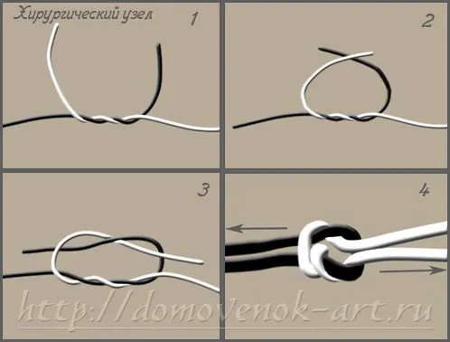 как завязать узел на браслете из эластичной нити
