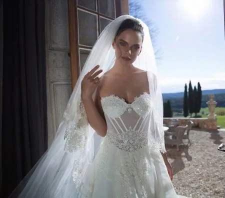 Свадебное платье в греческом стиле с корсетом