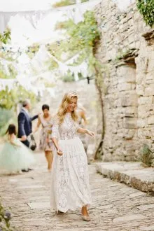 Свадебное длинное платье в стиле прованс
