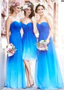 Голубо-синее платье