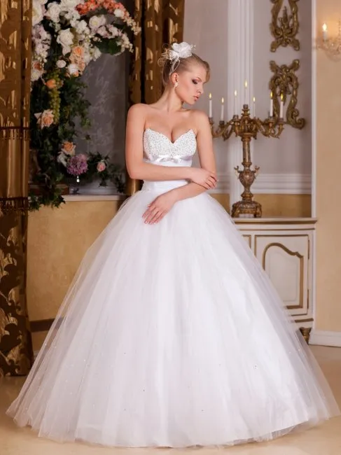Белое свадебное платье принцесса