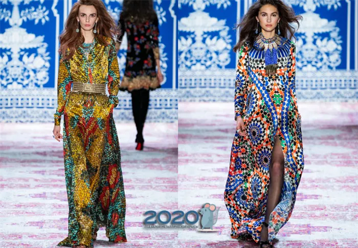 Вечернее платье с принтом Naeem Khan осень-зима 2019-2020