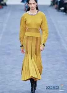 Длинное трикотажное платье Roberto Cavalli осень-зима 2019-2020