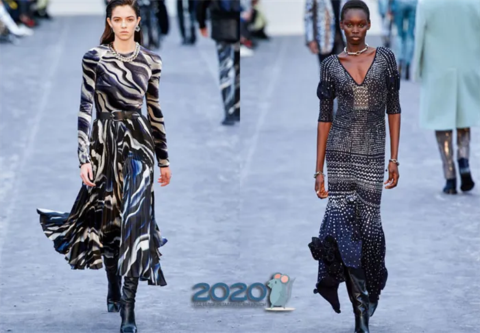 Roberto Cavalli осень-зима 2019-2020 модные вечерние платья